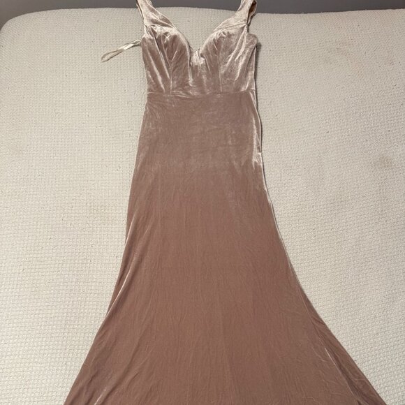 Revelry Dresses & Skirts - Revelry Champagne Suede Bridesmaid Dress